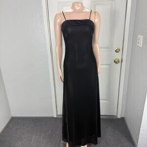 Vintage Y2K A'gaci Dress Maxi Prom Formal Velvet Long Mylar Evening Z3-12